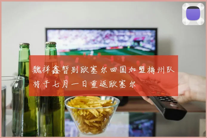 魏祥鑫暂别欧塞尔回国加盟梅州队将于七月一日重返欧塞尔